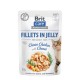 Brit Care Fillets in Jelly Chicken with Cheese 85g Carton (24 Pouches)